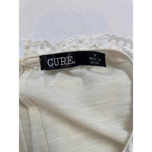 Cure Eyelet Lace Blouse Shirt Cream Womens Size M Romantic - Picture 7 of 11